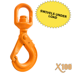 X100® Grade 100 Swivel Self Locking Hook with Ball Bearing
