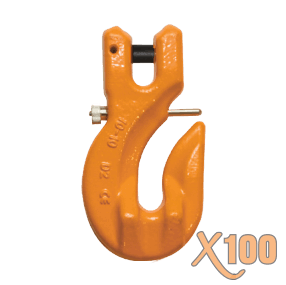 X100 Grade 100 Alloy Grab Hooks with Safety Retaining Latch with Clevis