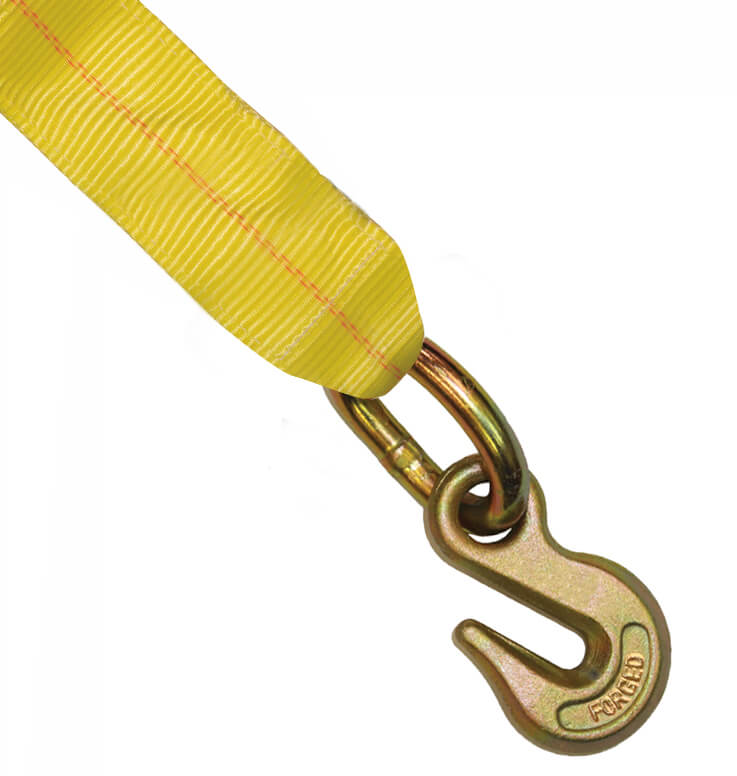 Winch Straps with Grab Hook and Pear Link