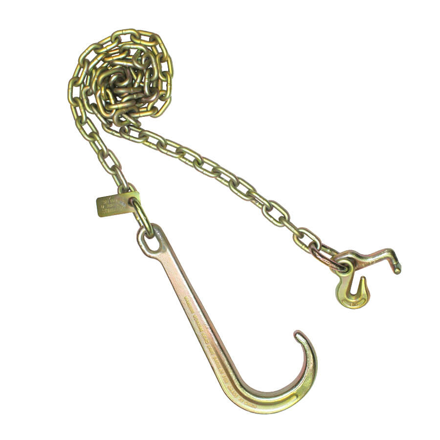 5/16″ G70 Chain Assembly – 15″ J-Hook and T Hook – Grab Hook