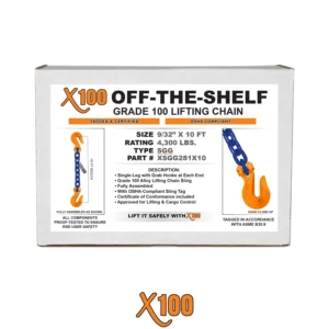 X100® Off-The-Shelf Grade 100 Single-Leg Lifting Chain