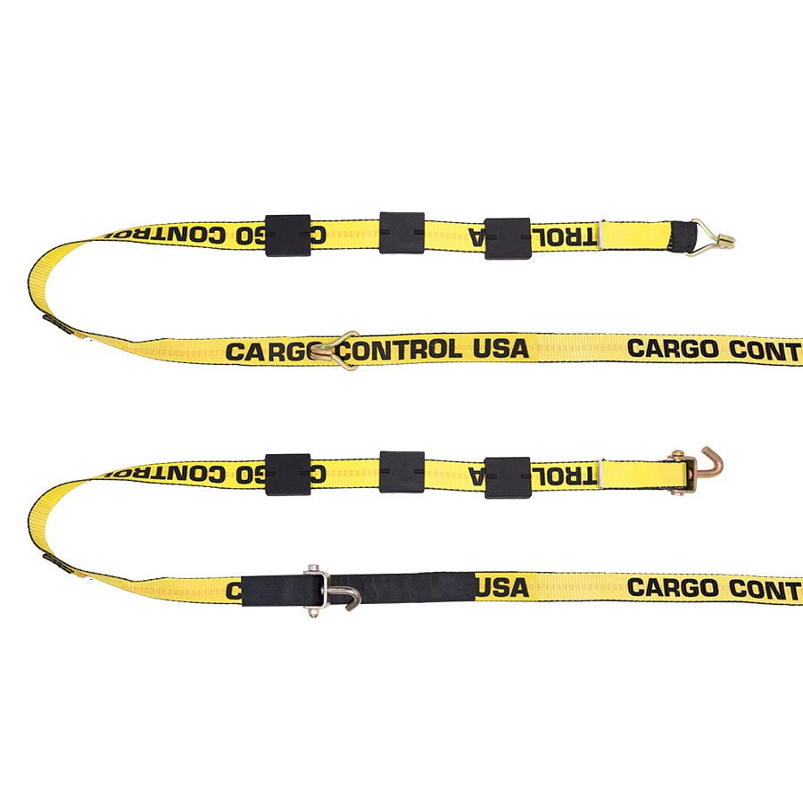 Wheel Straps with 3 Tire Grippers and 15K Yellow Webbing